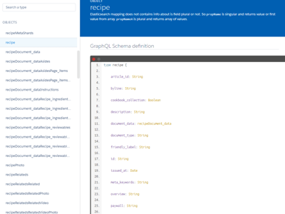 Recipe Search GraphQL API
